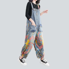 Bright color women denim overall