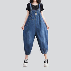 Trendy blue women denim overall