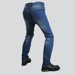 Vaqueros de motociclista para hombre, cálidos para el invierno