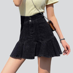 Mini skater denim skirt