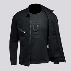 Schwarze schmale Herren Jeansjacke