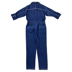 Contrast stitching women denim overall