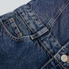 Vestido vaquero sin tirantes con lavado medio