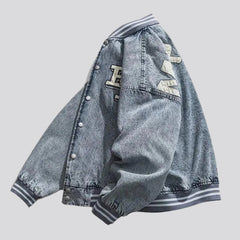 Street light-wash men jean jacket