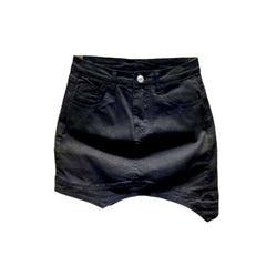Irregular hem mini denim skort