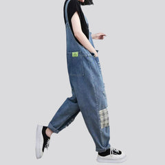 Patchwork-Jeansoverall für Damen