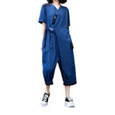 Kimono style women denim overall