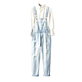 Vintage ripped men denim jumpsuit
