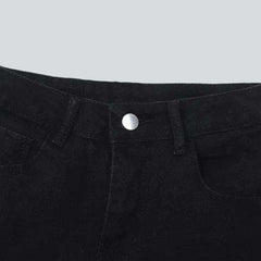 Falda vaquera negra con cordones