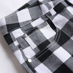 Vaqueros blancos a cuadros para hombre