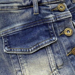 Vintage Jeans-Skort mit Knöpfen für Damen