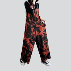 Color jeans jumpsuit for ladies