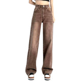 Streetwear Vintage Farbe Damen Jeans