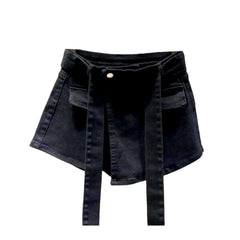 Falda pantalón vaquera corta asimétrica