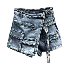 Irregular retro women denim skirt
