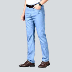 Monochrome blue elastic men jeans