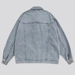 Teddy bear embroidery denim jacket