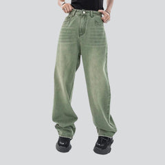 Vintage grüne Baggy Damen Jeans