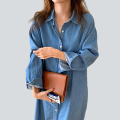 Light blue buttoned denim dress