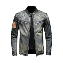 Chaqueta vaquera estilo bomber biker para hombre