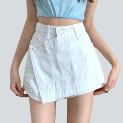 Irregular color women denim skort