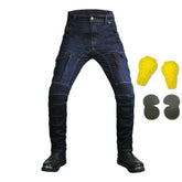 Dark blue men motorcycle jeans