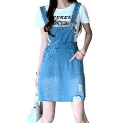 Mini-Jeanskleid mit Used-Effekt