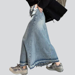 Jeansrock in A-Linie mit ungesäumtem Saum
