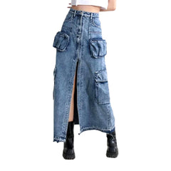 Cargo women jean skirt