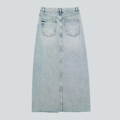 Falda vaquera vintage blanqueada con abertura