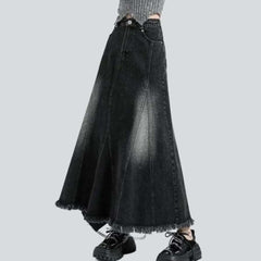 Falda vaquera lijada hasta el suelo