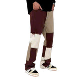 Baggy men patchwork jeans