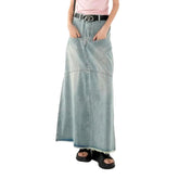 Falda vaquera vintage con bolsillos rectos