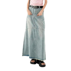 Falda vaquera vintage con bolsillos rectos