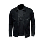 Schwarze schmale Herren Jeansjacke