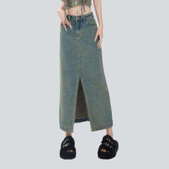 Falda vaquera larga para mujer