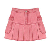 Cargo pink skater denim skirt