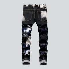 Tie-Dye-Patchwork-Jeans für Herren