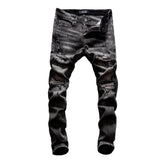 Vintage grey ripped men jeans