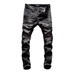 Vintage grey ripped men jeans