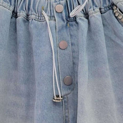 Shorts vaqueros con dobladillo de cristal de colores