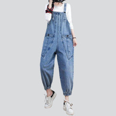 Roomy buttoned pocket denim jumpsuit