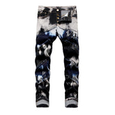 Vaqueros de patchwork con efecto tie-dye para hombre