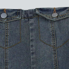 Cargo strapless denim dress