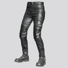 Pantalones vaqueros encerados de motociclista para mujer