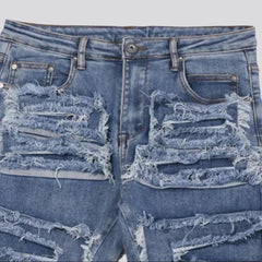 Vaqueros rectos de patchwork para hombre