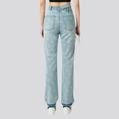 Vaqueros rectos estampados para mujer