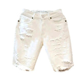 White men distressed denim shorts