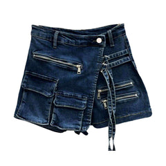 Irregular retro women denim skirt