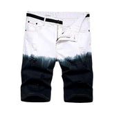 Zerrissene Jeansshorts in Kontrastfarbe